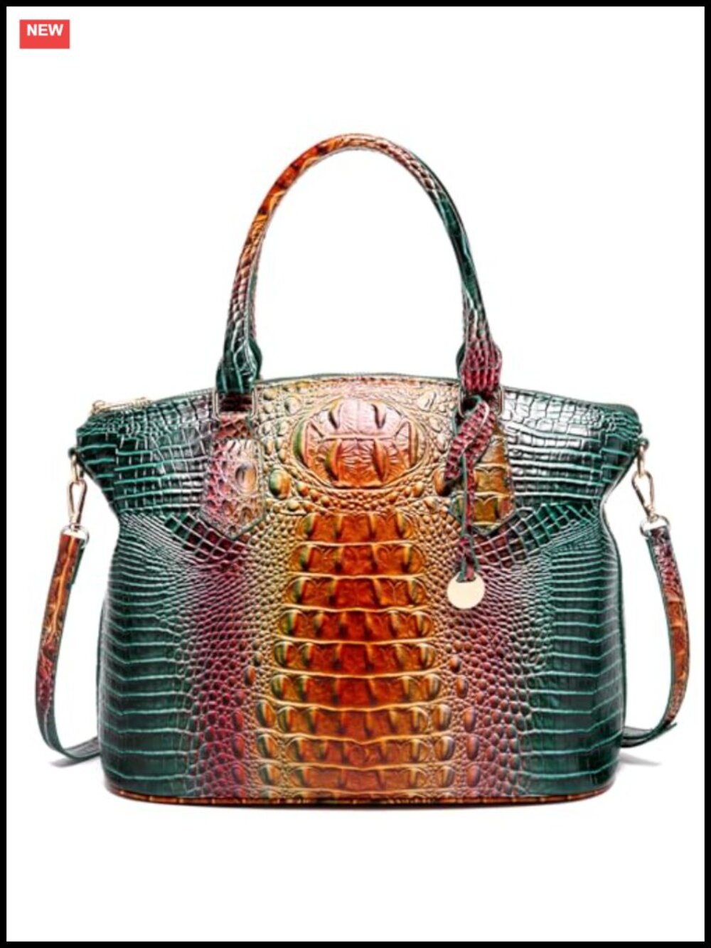 Vegan Leather Satchel Tote Handbag with Adjustable Shoulder Strap